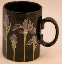 Otagiri BLUE IRIS Black Coffee Mug Japan